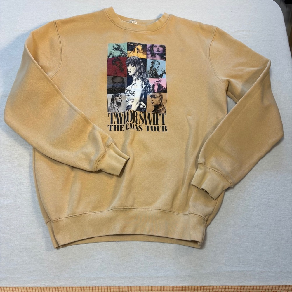 Taylor Swift, The Eras Tour Sweatshirt, Beige, Small, Good, MSRP $75